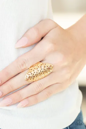 Paparazzi Ring ~ FRILL Ride - Gold