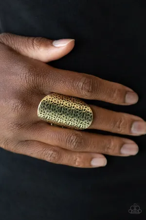 Paparazzi Ring ~ Urban Glyphs - Brass