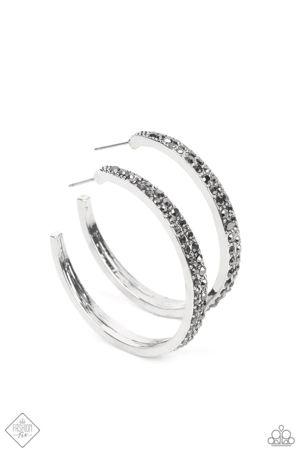 Paparazzi Tick, Tick, Boom! - Silver Fashion Fix Earrings