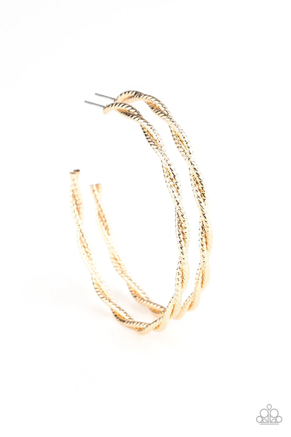 Paparazzi Totally Throttled - Gold Hoop Earrings