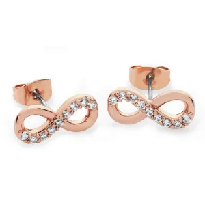 Part Stone Set Infinity Stud Earrings