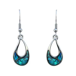 Paua Curved Open Drop Hook Earrings