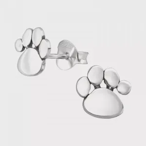 Paws Silver Stud Earrings