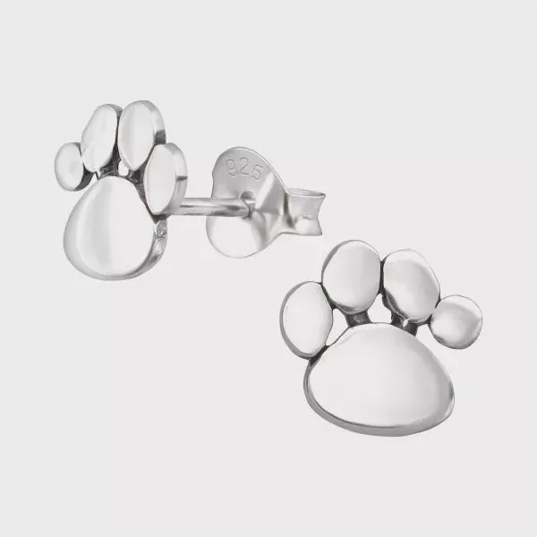 Paws Silver Stud Earrings