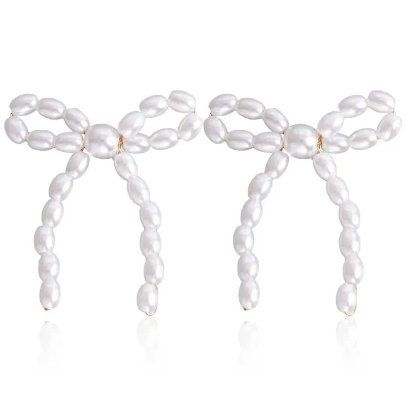 Pearl Bowknot Stud Earrings