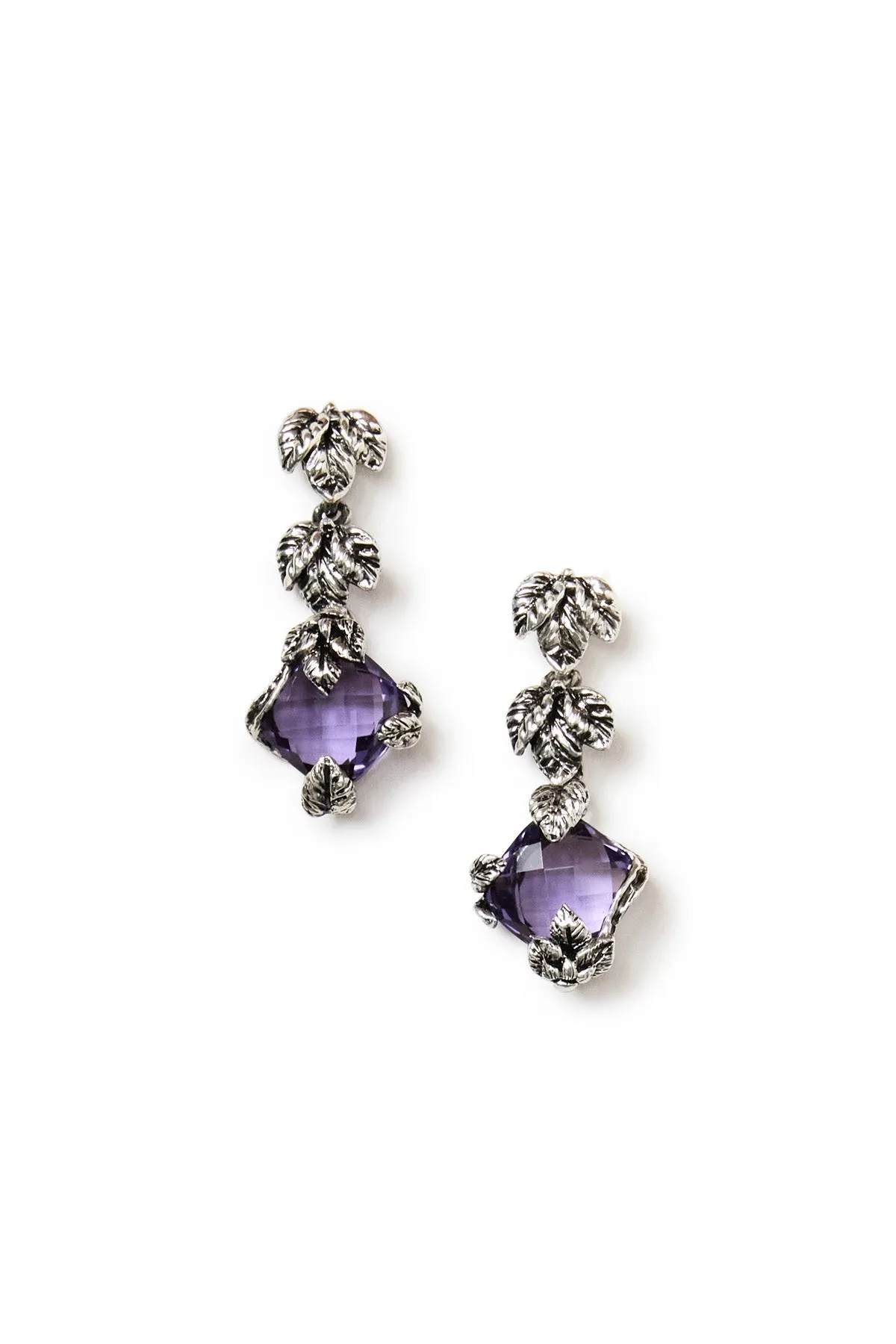 Pendant Earrings with Amethyst Crystal