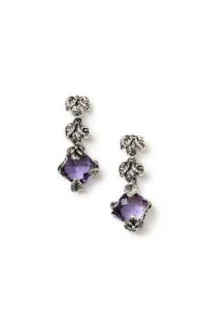 Pendant Earrings with Amethyst Crystal