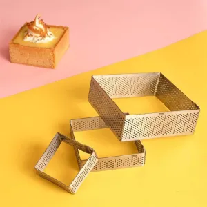 Perforated Square Tart Ring  - Set Of Three