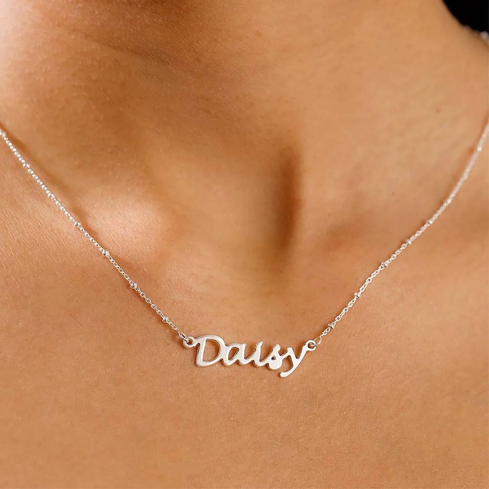 Personalised Name Necklaces Sphere chain