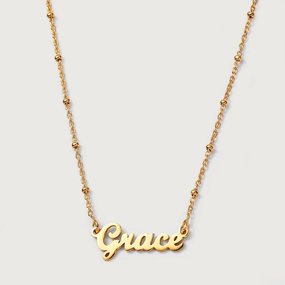 Personalised Name Necklaces Sphere chain