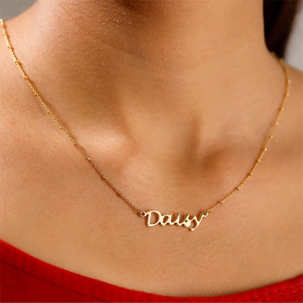Personalised Name Necklaces Sphere chain