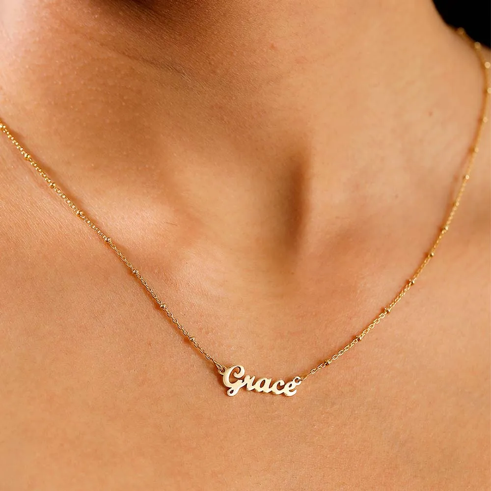 Personalised Name Necklaces Sphere chain