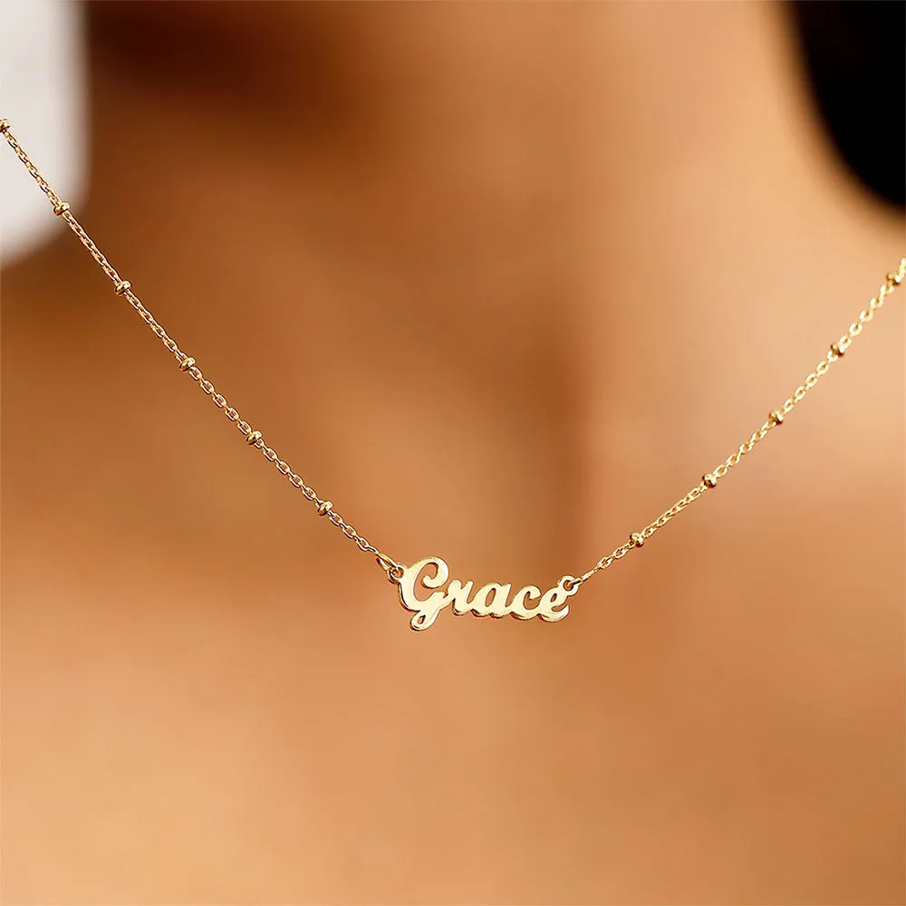 Personalised Name Necklaces Sphere chain