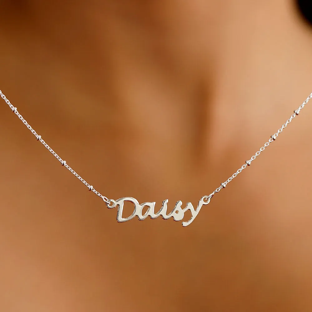 Personalised Name Necklaces Sphere chain