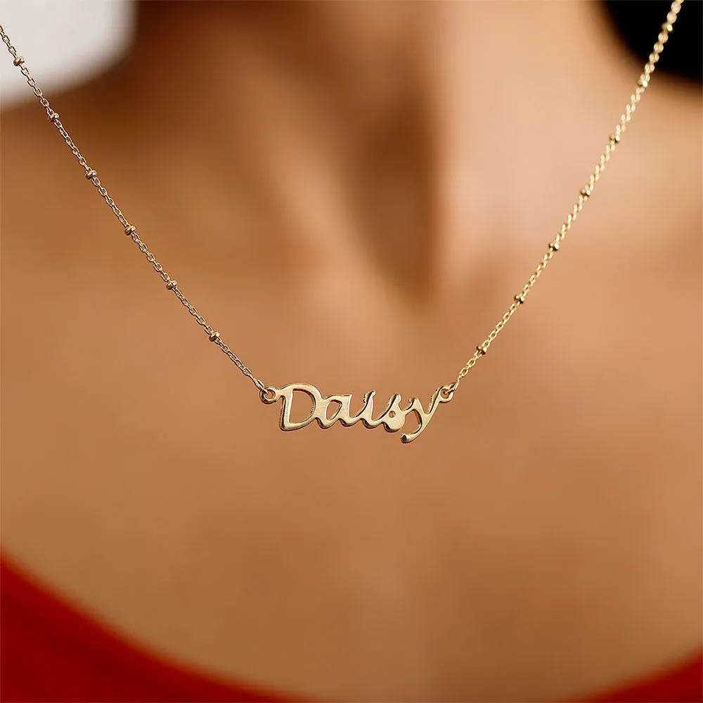 Personalised Name Necklaces Sphere chain