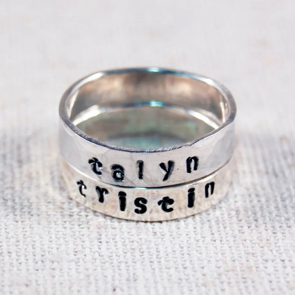 Personalized Stackable Name Ring, Personalized Stacking Rings, Personalized Stackable Mothers Ring, Personalized Name Ring,