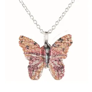 Pink Butterfly Leaf Necklace