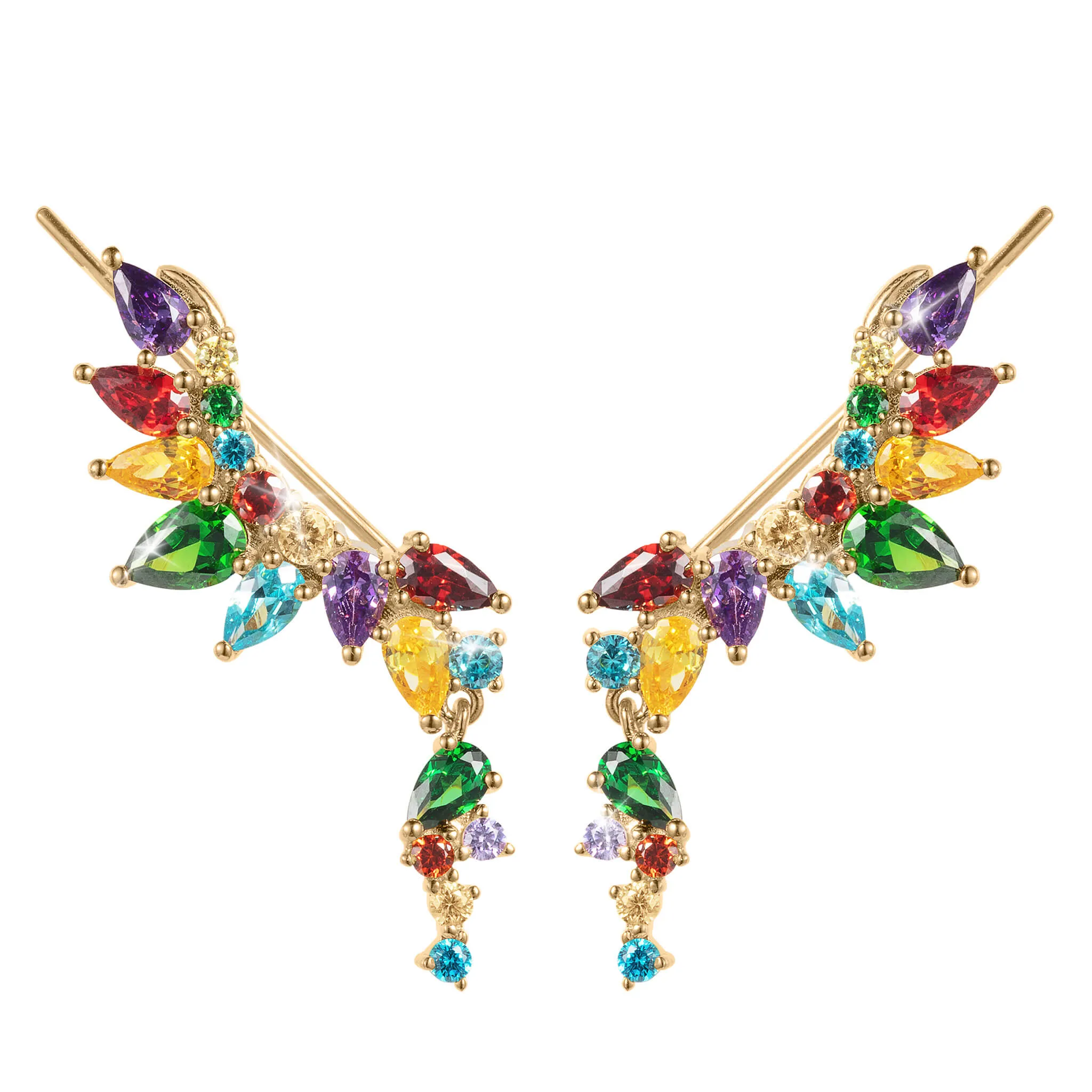 Prismatic Cascade Climber Earrings