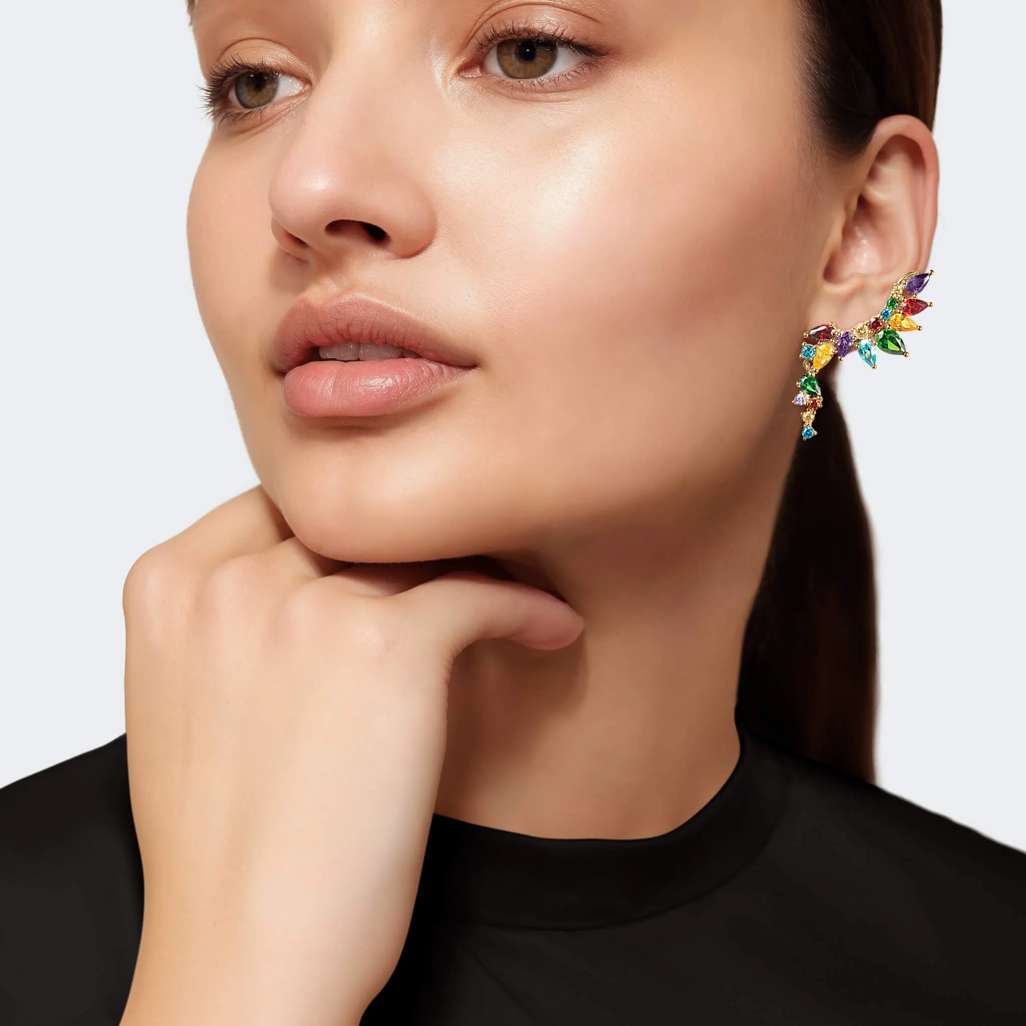 Prismatic Cascade Climber Earrings