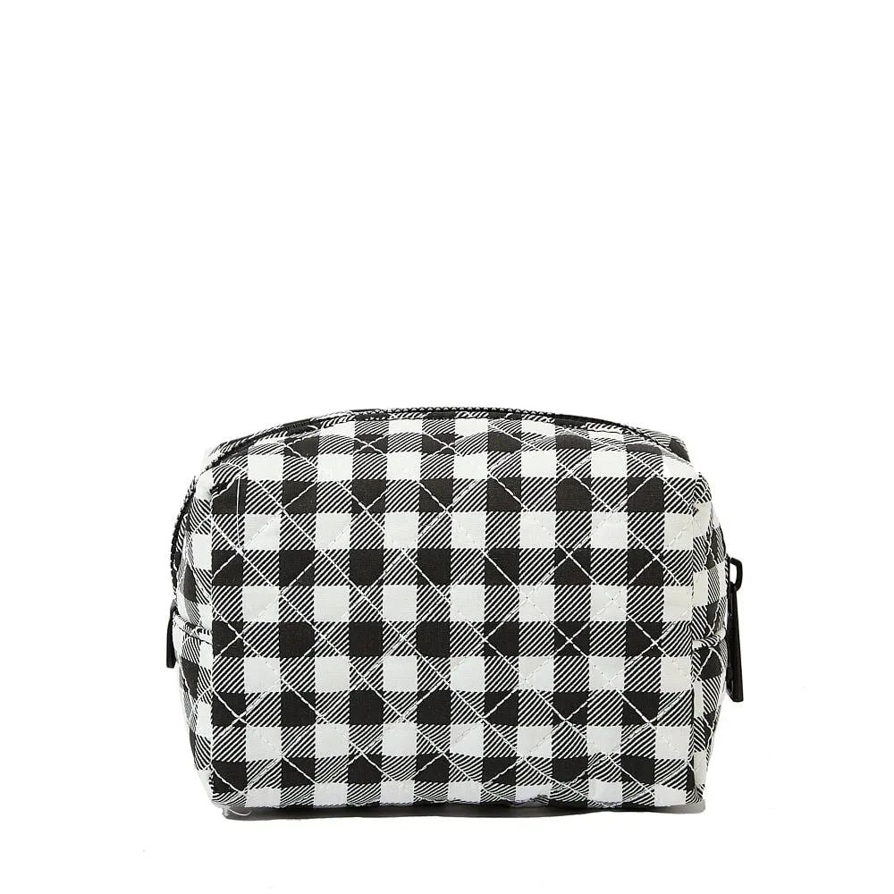 Quilted cosmetic case Black Gingham