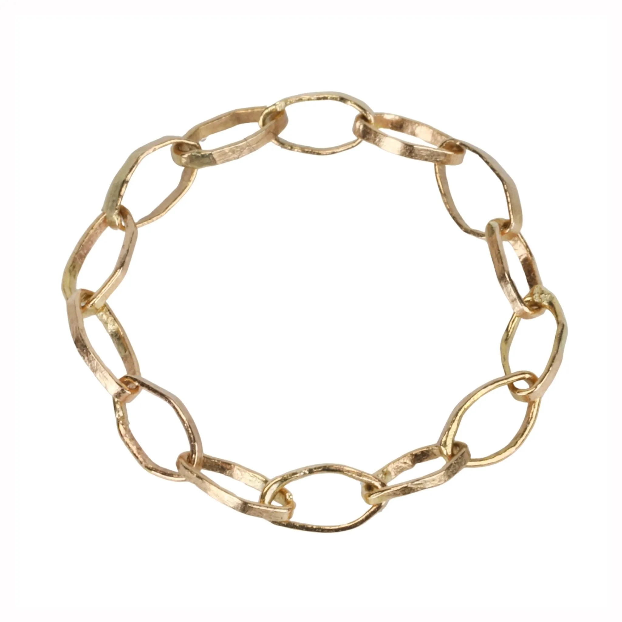"Dorothy" 14K Gold Handmade Flexible Link Chain Ring