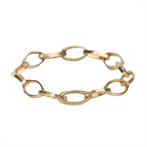 "Dorothy" 14K Gold Handmade Flexible Link Chain Ring
