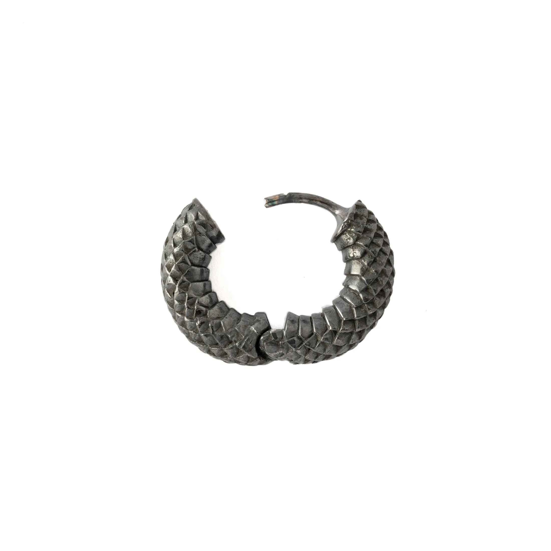 Rebirth Black Silver Clicker Earrings