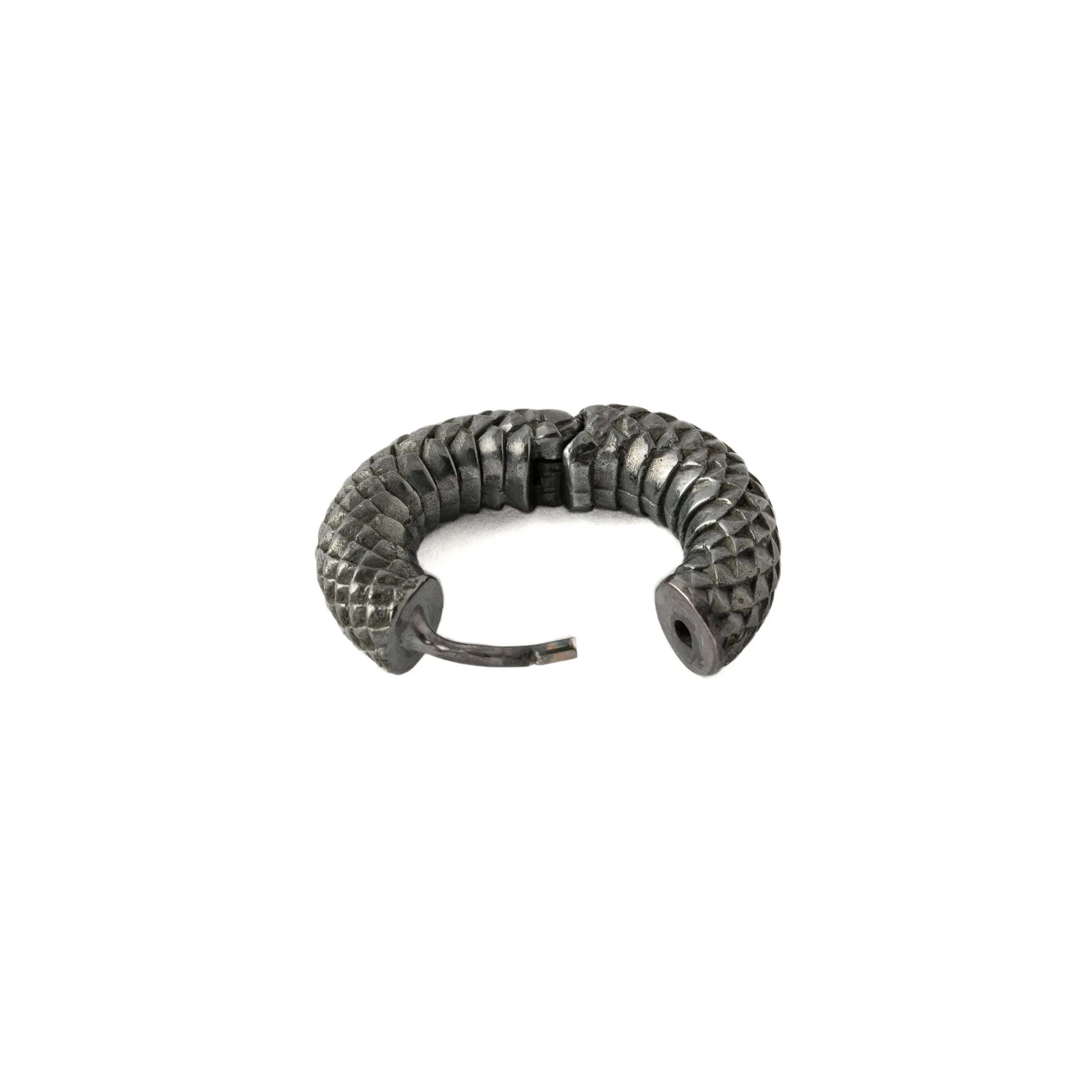 Rebirth Black Silver Clicker Earrings