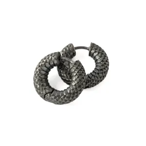 Rebirth Black Silver Clicker Earrings
