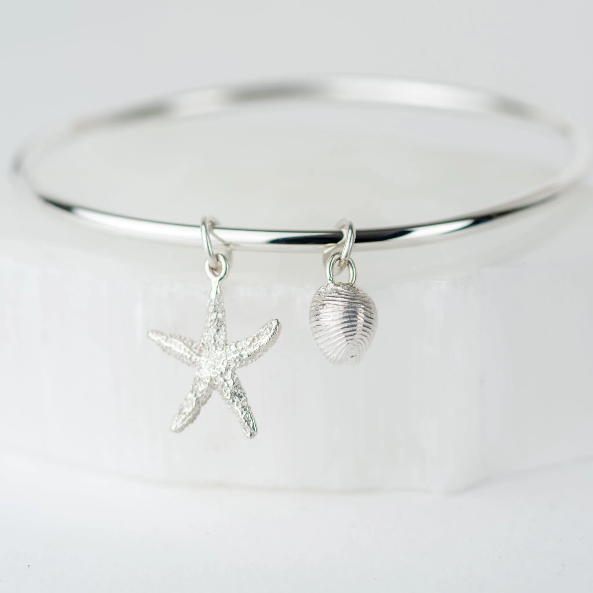 Rockpool Shell Bangle - Starfish & Cowrie