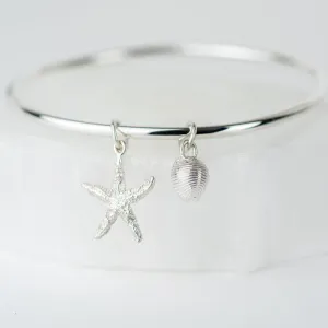 Rockpool Shell Bangle - Starfish & Cowrie