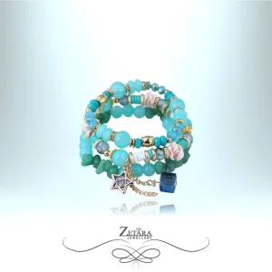 Rosario Lucky Star Crystal Bracelet - Green Aventurine Birthstone for August