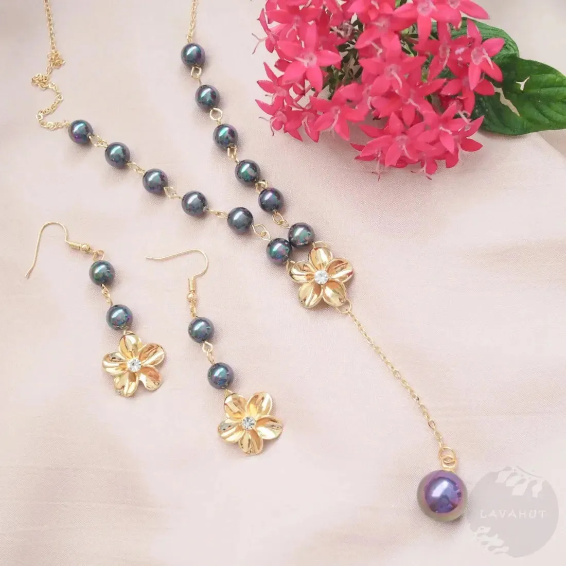 Royal Plumeria Drop Earrings
