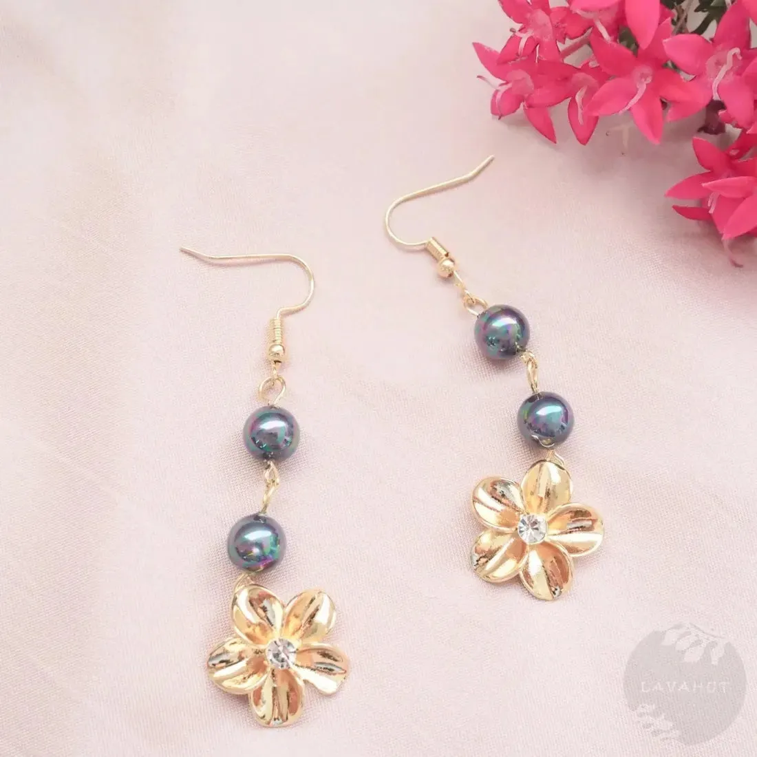 Royal Plumeria Drop Earrings