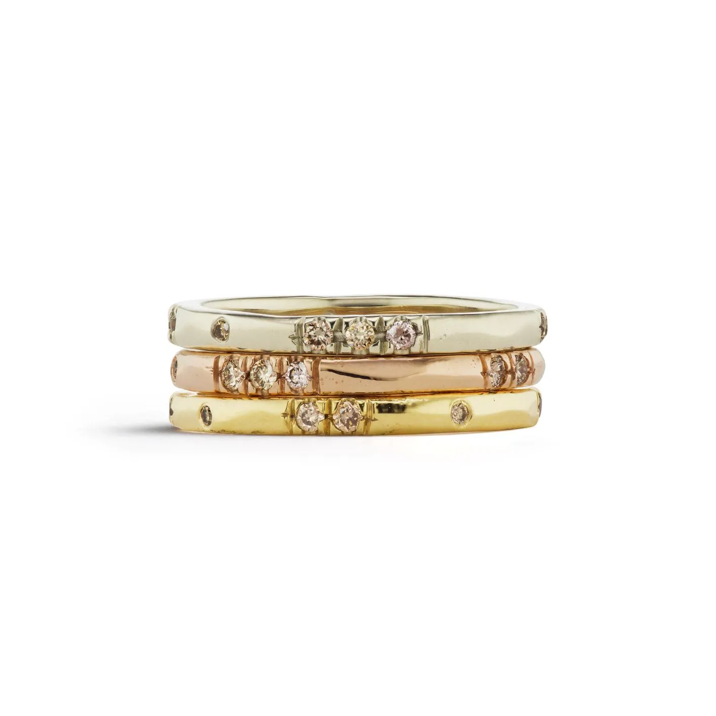 Sand Pave Band - White Gold