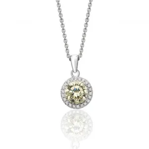 Silver & Co Round Halo Cubic Zirconia Pendant SPG0009YZ