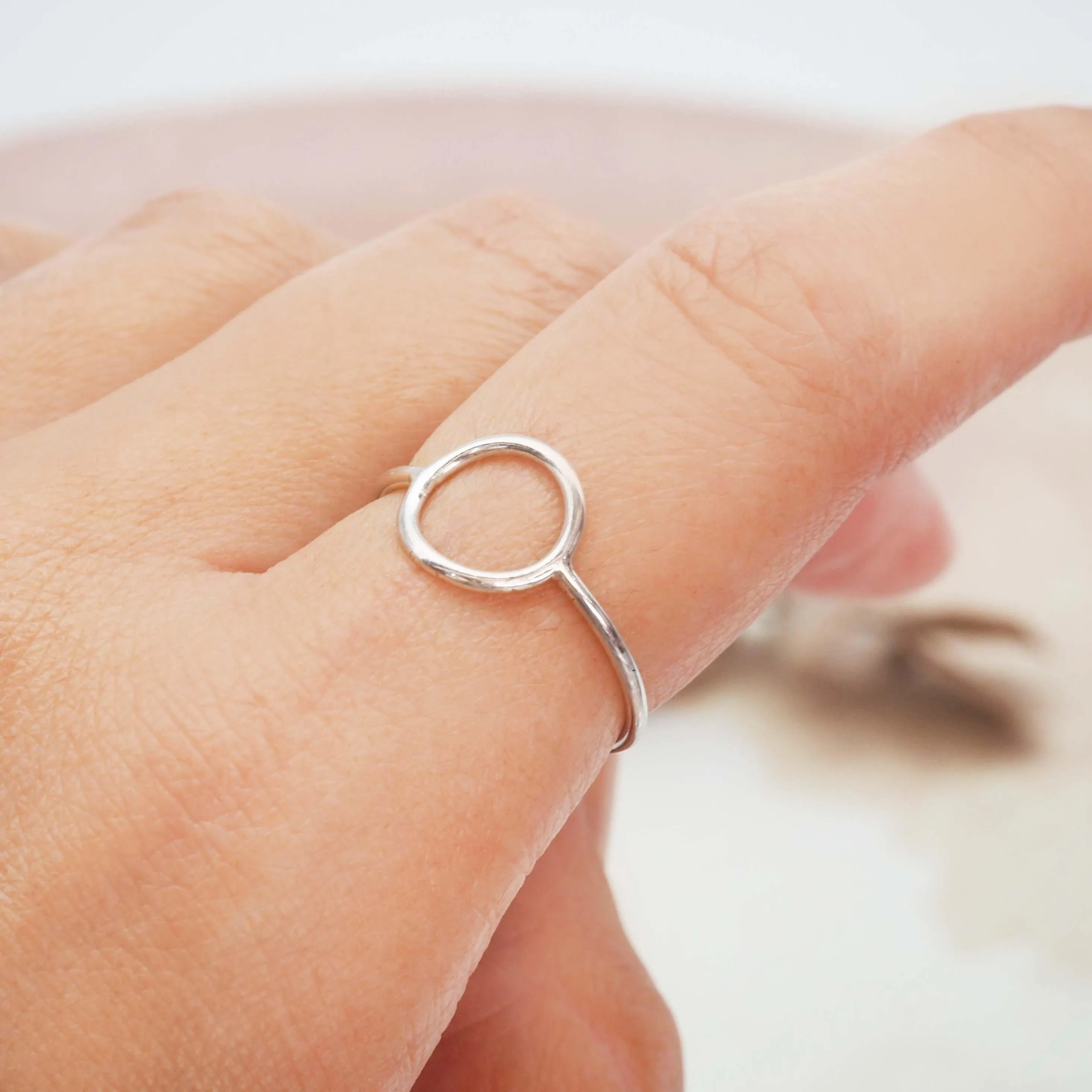 Silver Dainty Halo Ring