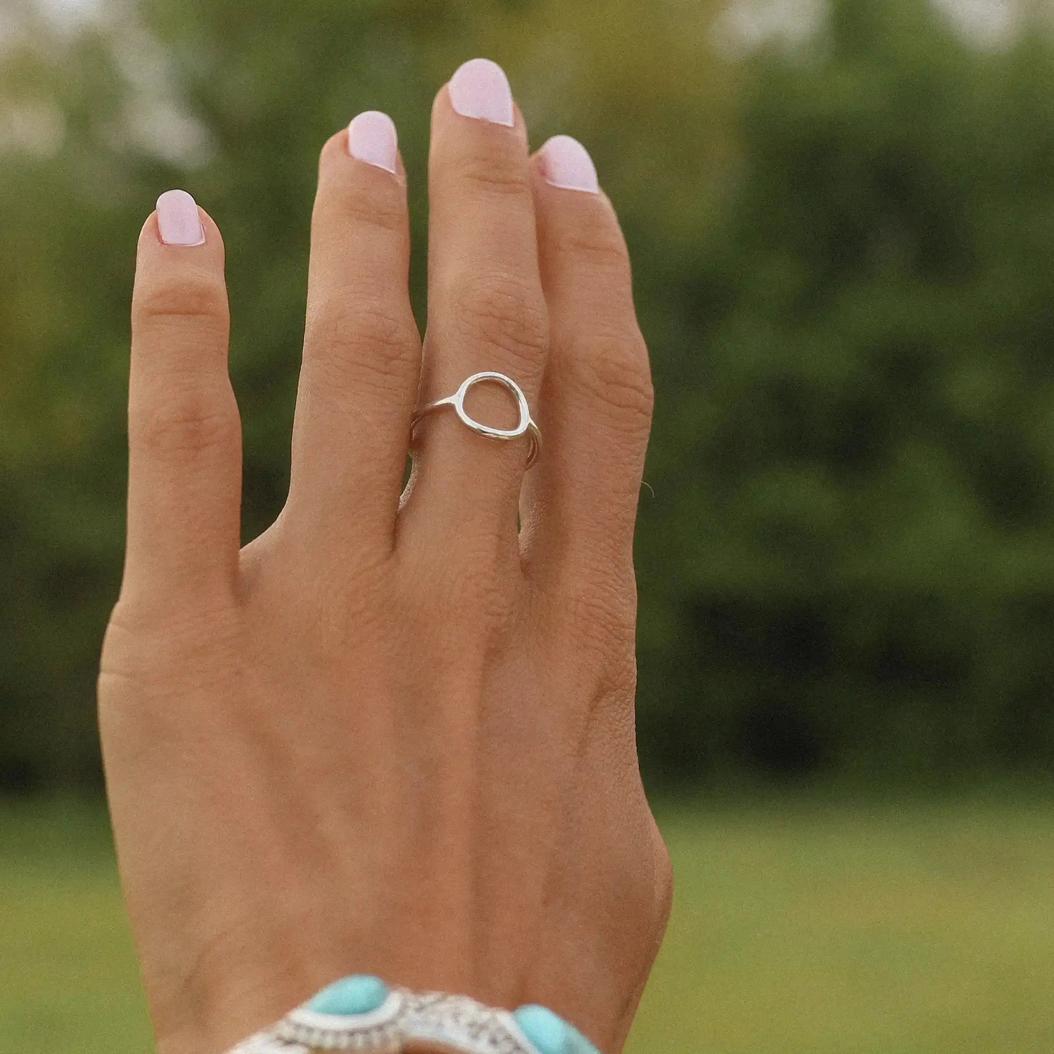 Silver Dainty Halo Ring