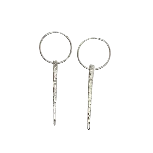 Silver Icicle Hoop Earrings