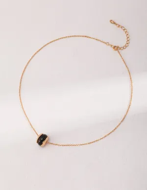 Silver Oval Tiger Eye Stone Pendant Necklace