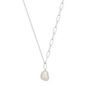 Silver Pearl Chunky Necklace