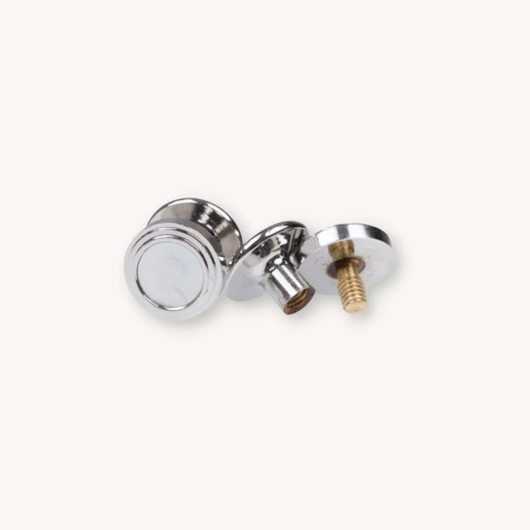 Silver Pearl Stone Cufflinks & Studset