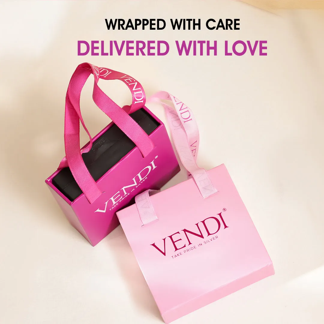 Simple Heart Rhodium Plated Pink Enamel Layered Pendants