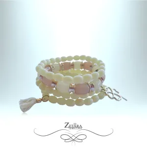 Siobhan Vintage Beaded Bracelet - Cream 2024