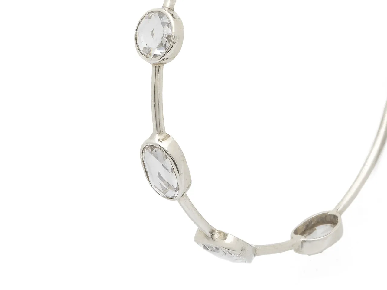 Slim Link Diamond Hoops