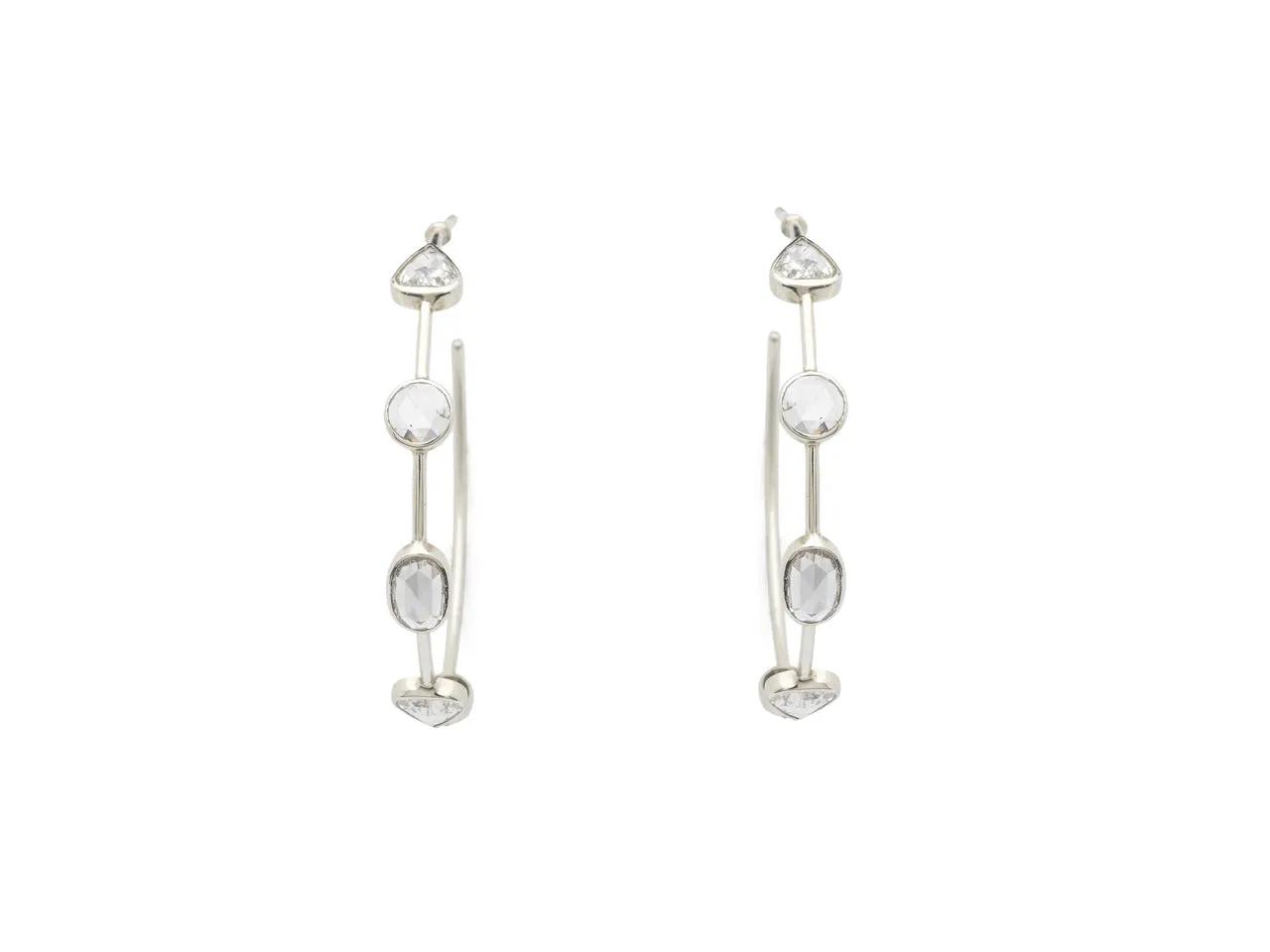 Slim Link Diamond Hoops