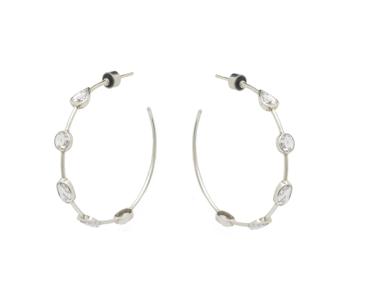 Slim Link Diamond Hoops