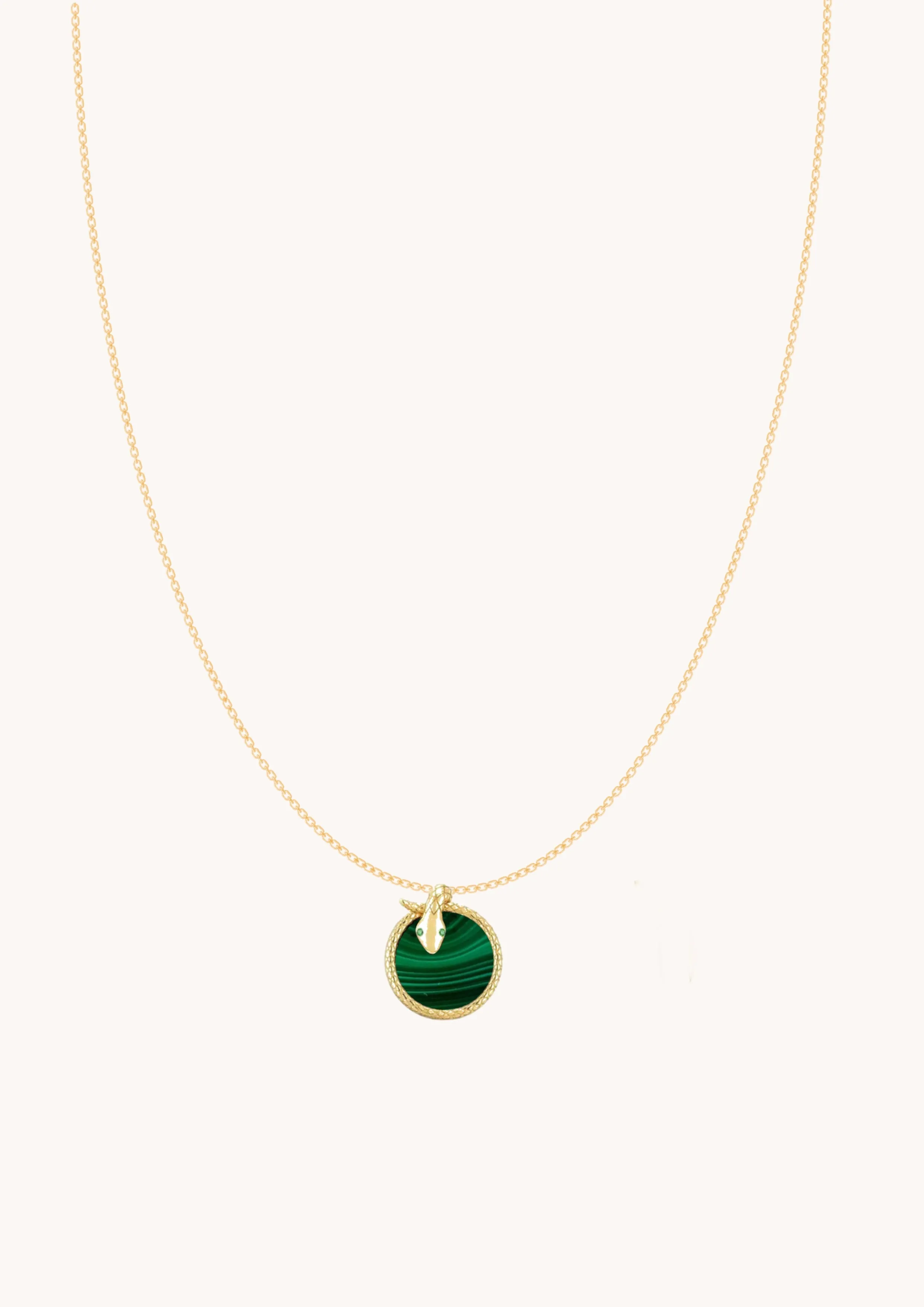 Snake Malachite Pendant With Chain W.