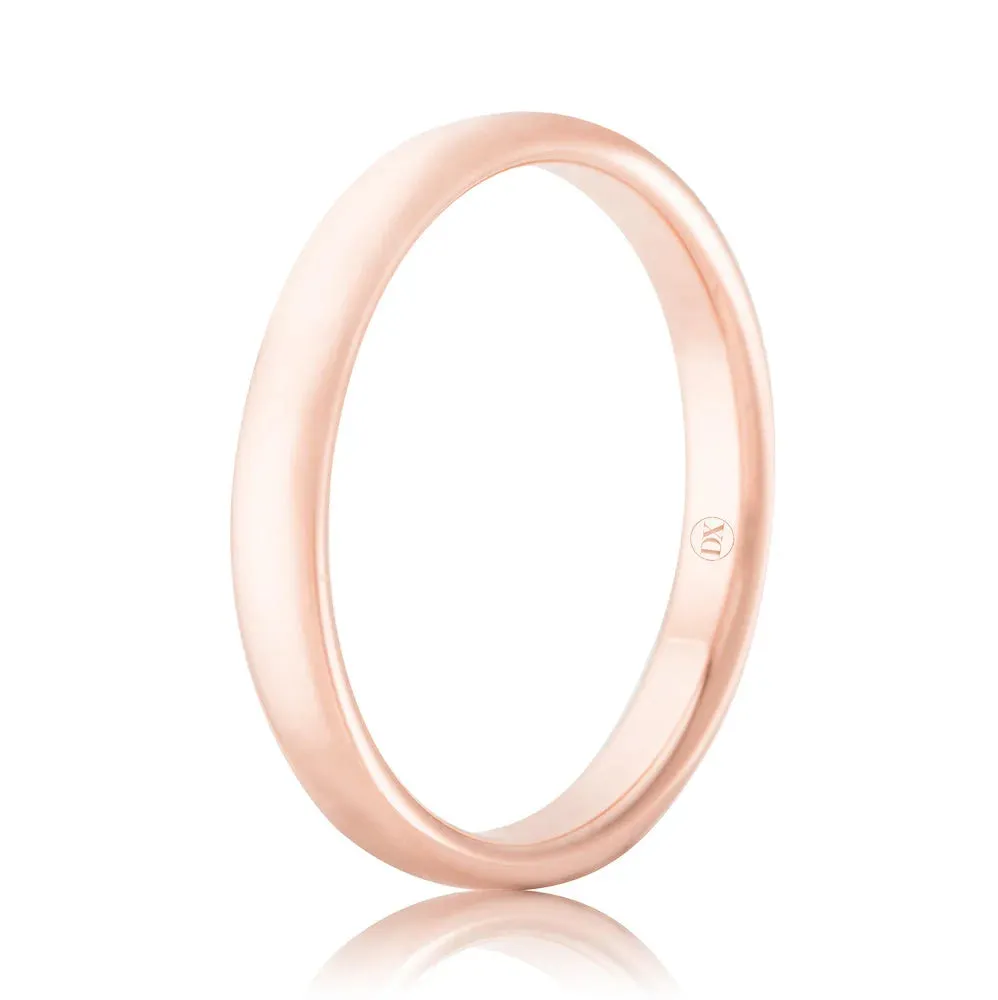 Soft Dome 2.5mm - 18ct Rose Gold