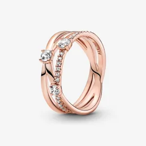 Sparkling Triple Band Ring